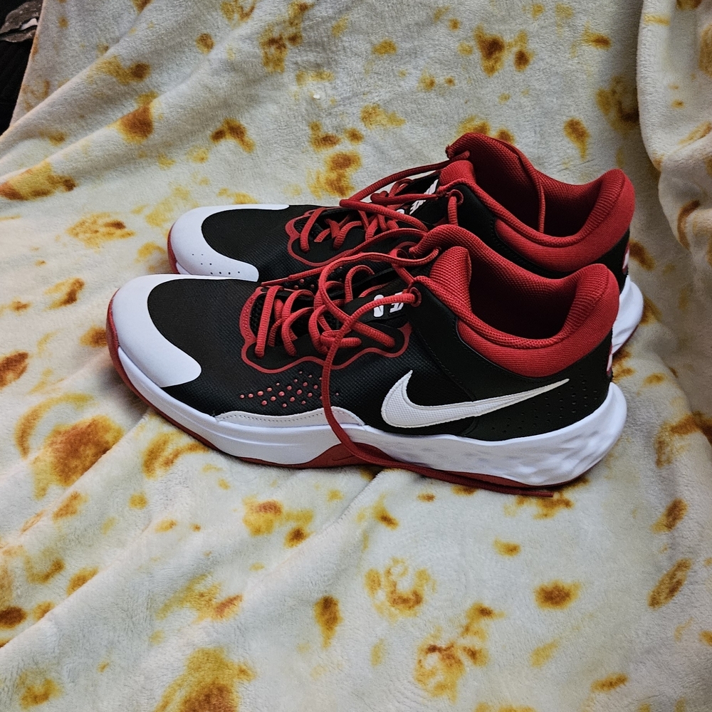 Nike Fly By Mid 3 Basketball Sneaker Multicolor Men's Size 14 Red and Black
